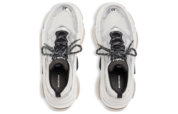 Кроссовки triple s sneakers 'black white silver double foam and mesh' Balenciaga, белый — фото 2