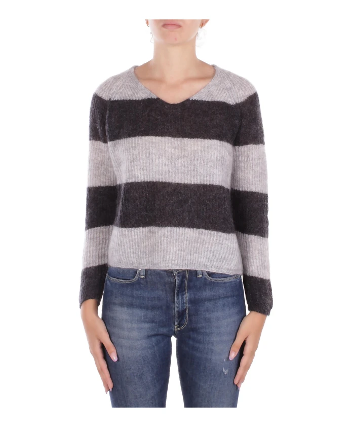 

Светло-Серый пуловер из смеси мохера, стандартный крой. Max Mara, серый