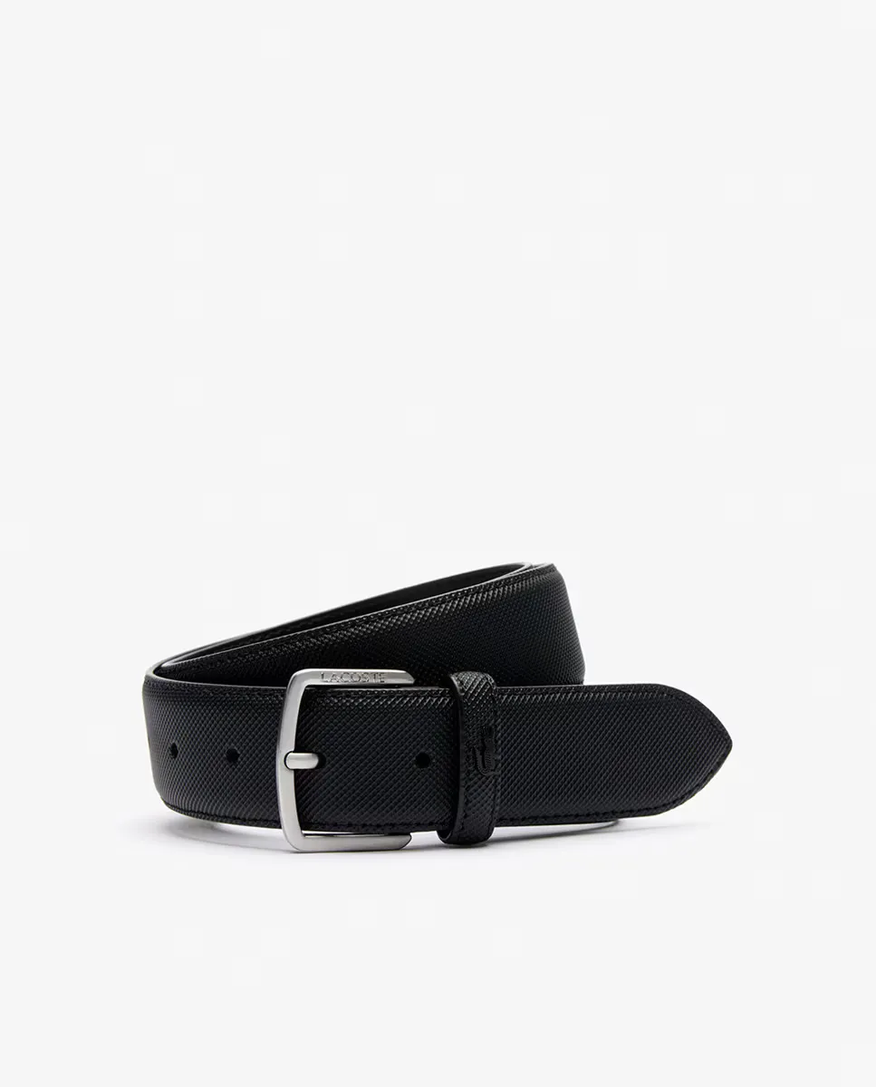 

Мужской пояс с эффектом пике из бушлата Lacoste, чёрный