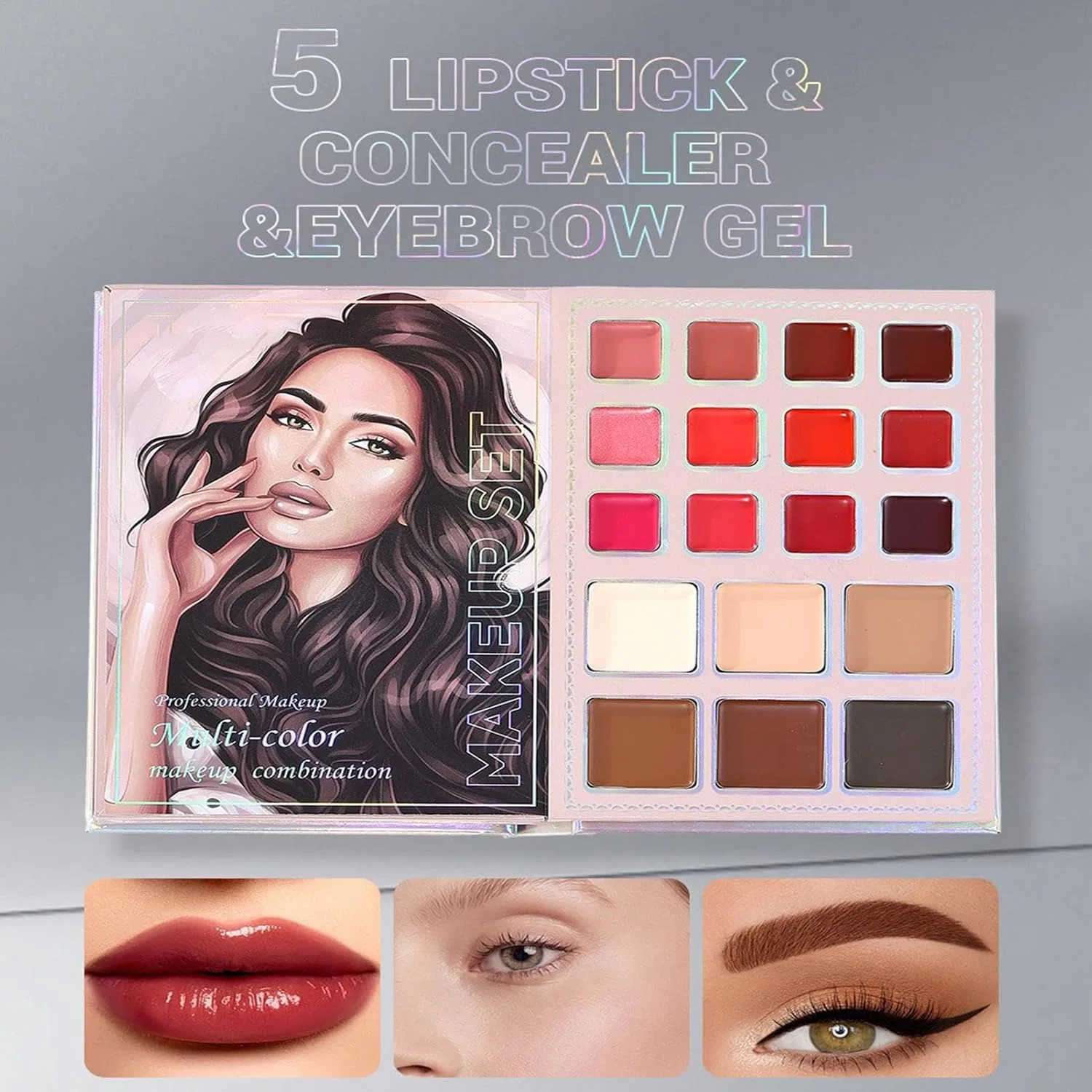 Палетка теней для век Makeup Book Palette универсальная теплая гамма, 1 шт — фото 4