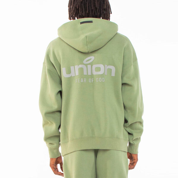 Толстовка Fear of God Essentials FW21 Vintage Hoodie x Union LA 'Green', зеленый — фото 4