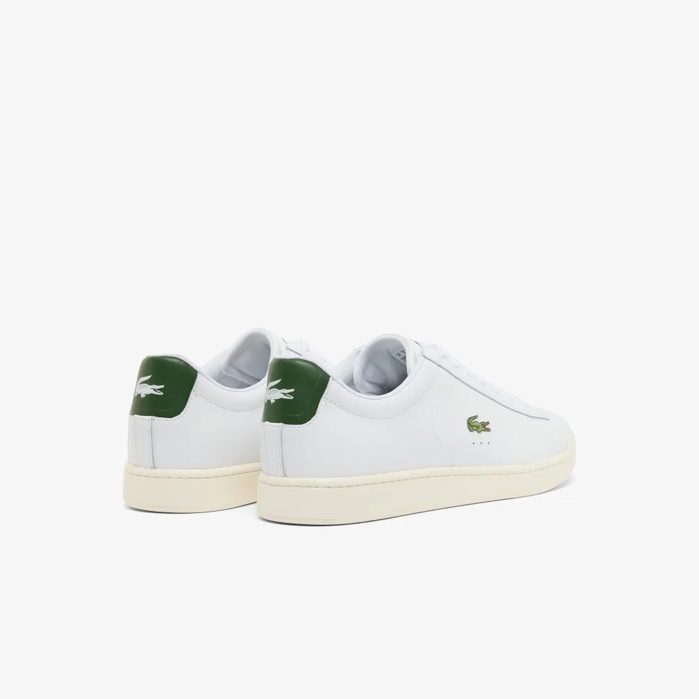Мужские низкие кеды Carnaby Evo бело-зелёные от Lacoste — фото 3