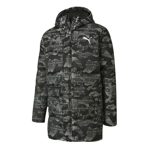 

Куртка camo down jacket 'grey black' Puma, серый