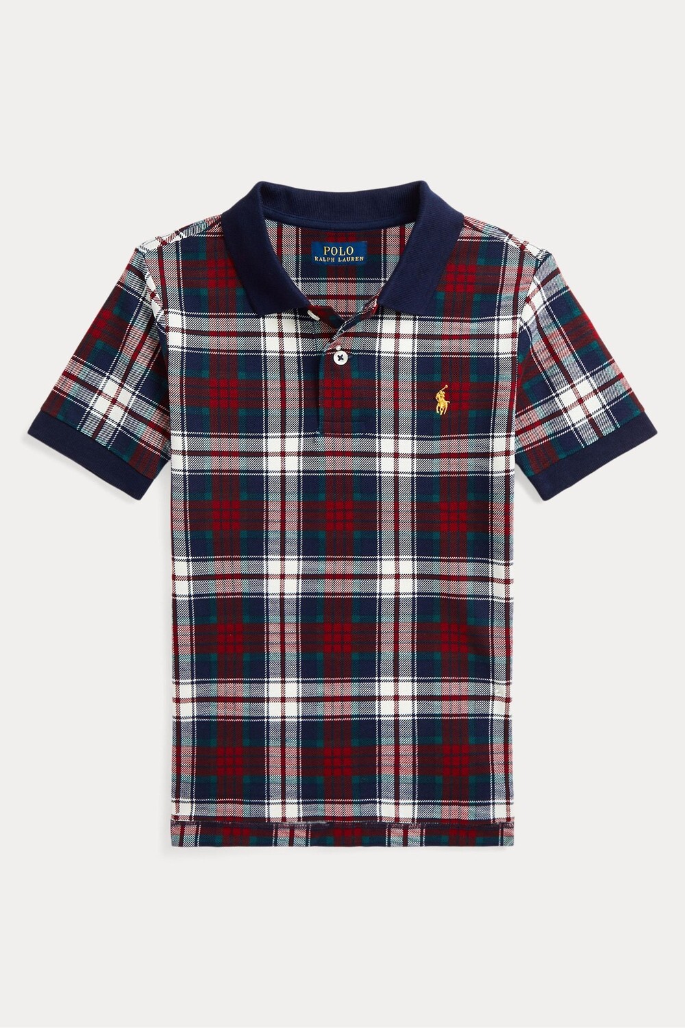 

Мальчики рубашка поло в клетку тартан Polo Ralph Lauren, красный