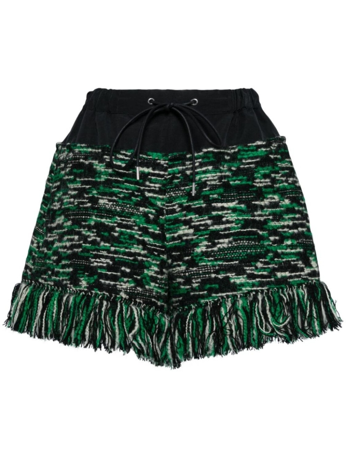 

Sacai шорты с бахромой, зеленый