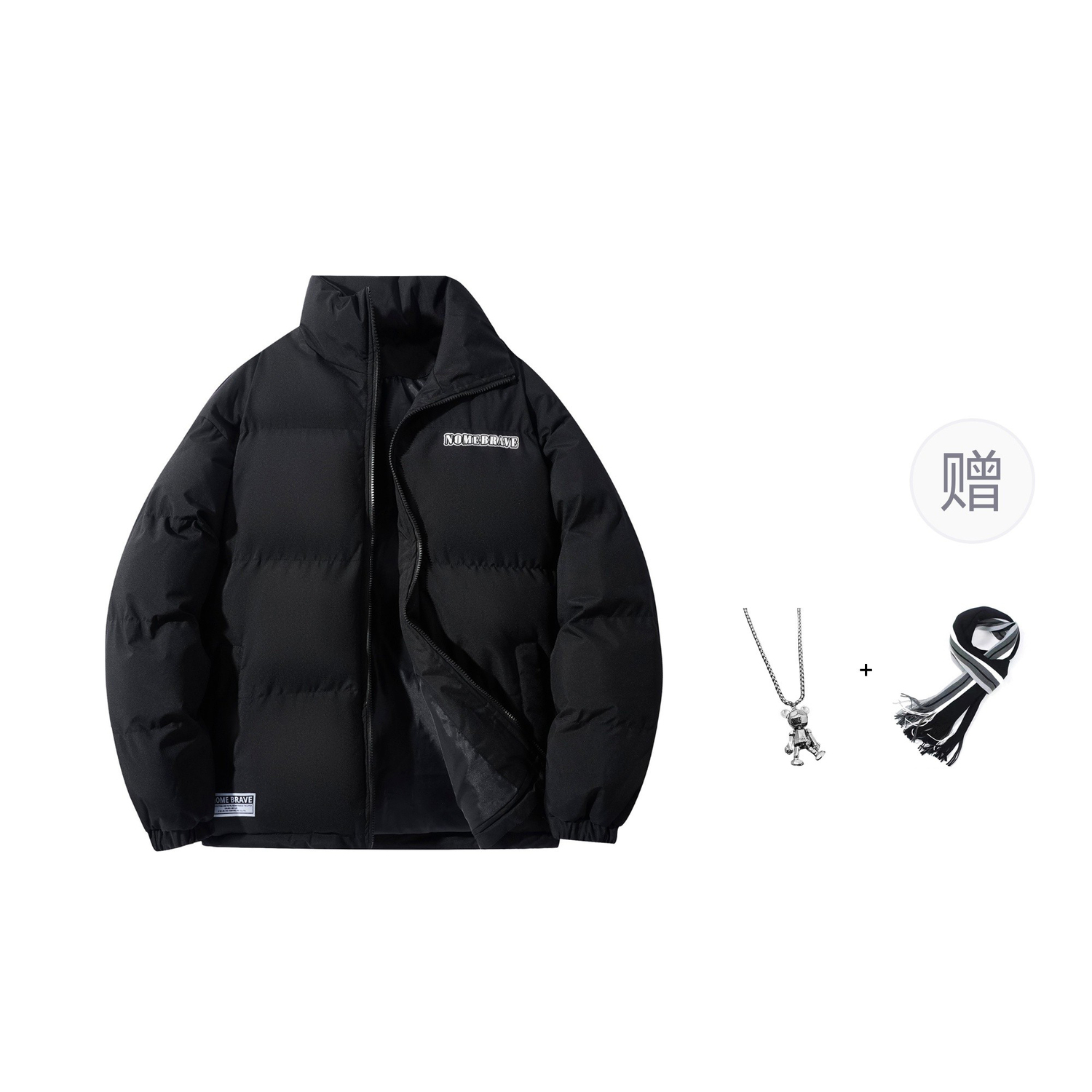 

NOME Пуховик Unisex, Black (Comes with Scarf+Necklace)