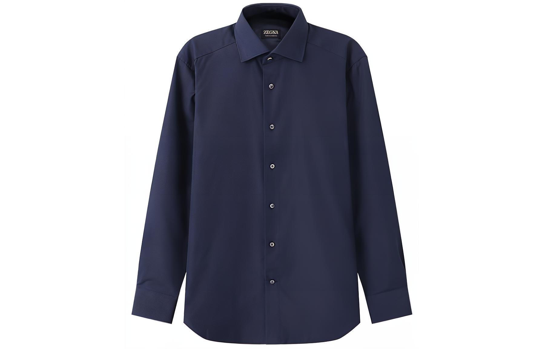 

Ermenegildo Zegna Рубашка Zegna SS24 мужская темно-синяя