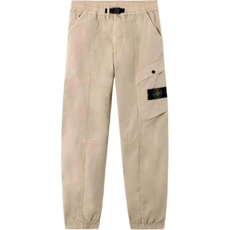 Брюки с логотипом и зауженным низом STONE ISLAND, Desert