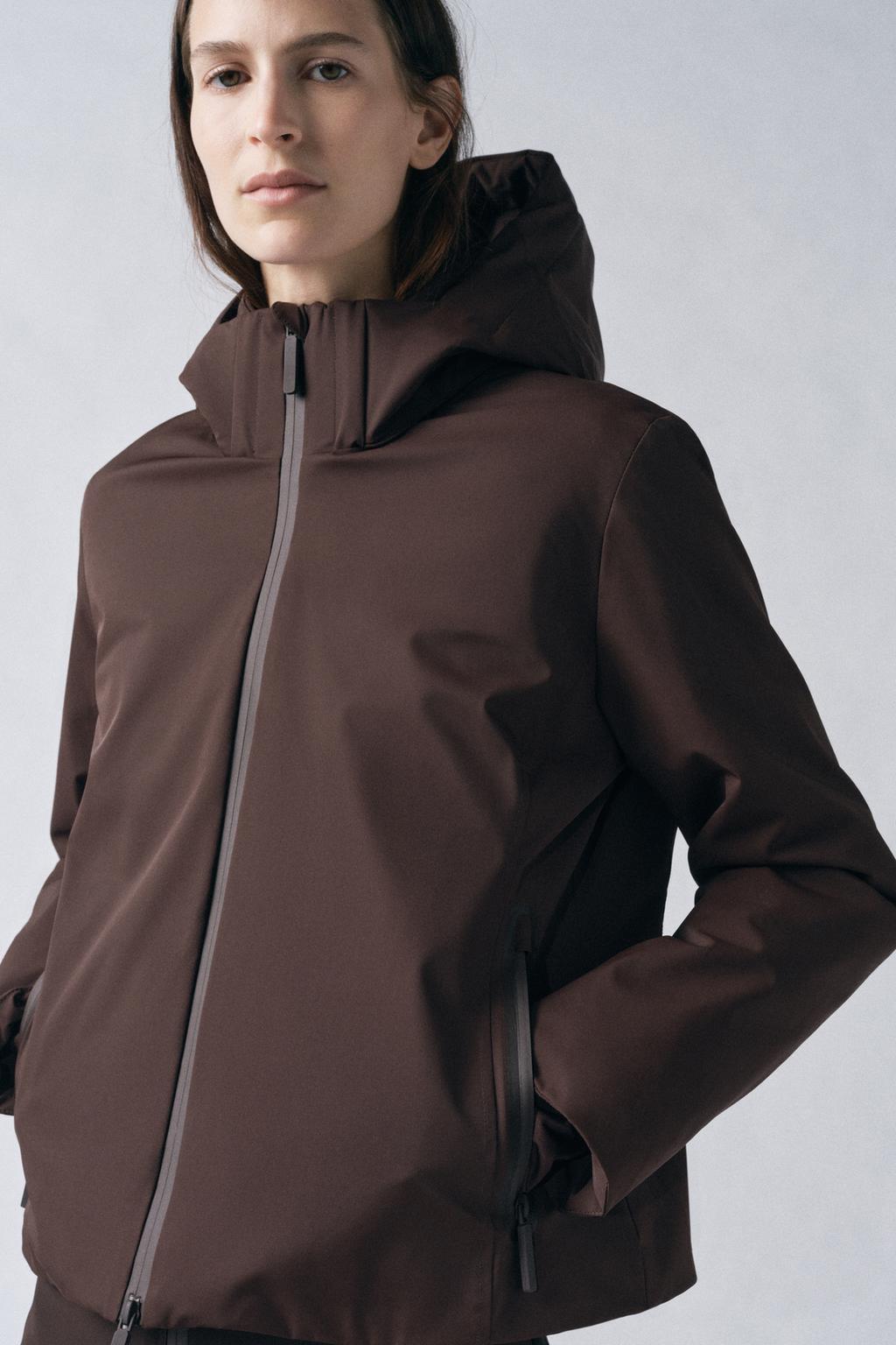 

Водоотталкивающая стеганая куртка - коллекция zw ZARA, коричневый