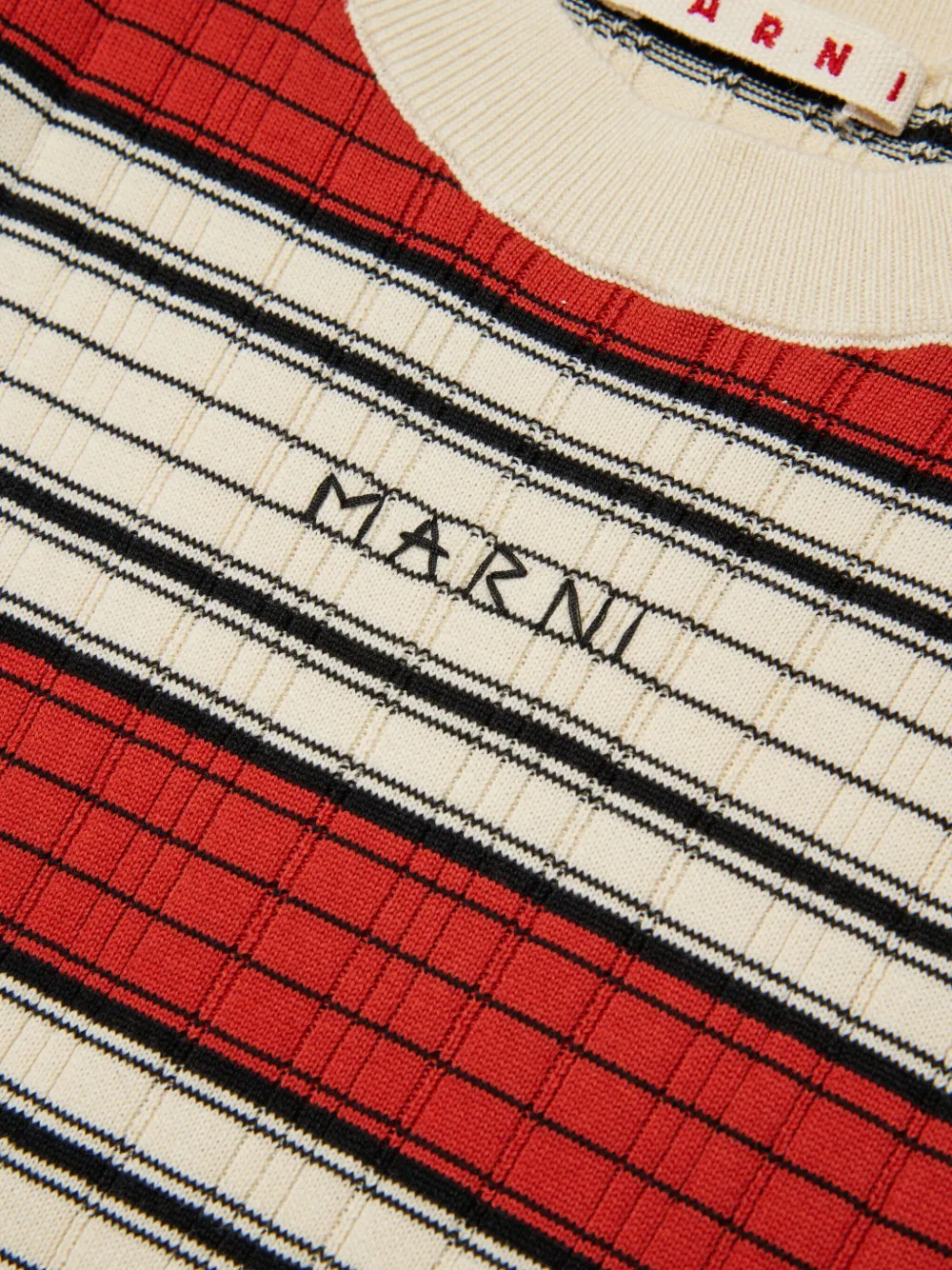 Свитер в полоску Marni Kids, бежевый — фото 4