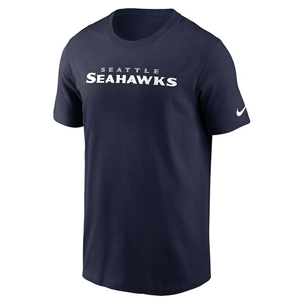 Мужская футболка Seattle Seahawks Primetime Wordmark Essential цвета college navy Nike — фото 3