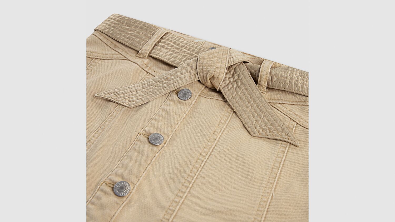 Юбка А-силуэта с атласным поясом для девочек 8-20 лет Levi's, Curds And Whey - Beige — фото 3