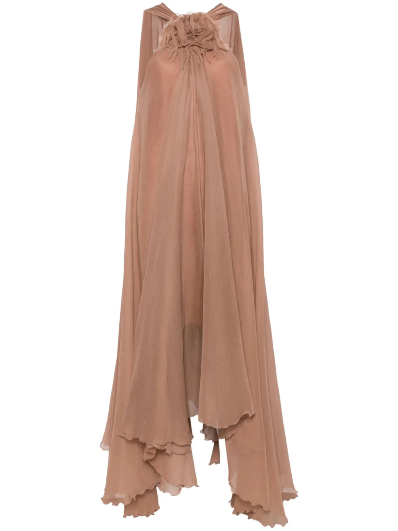 

Blumarine платье макси с брошью, нейтральный