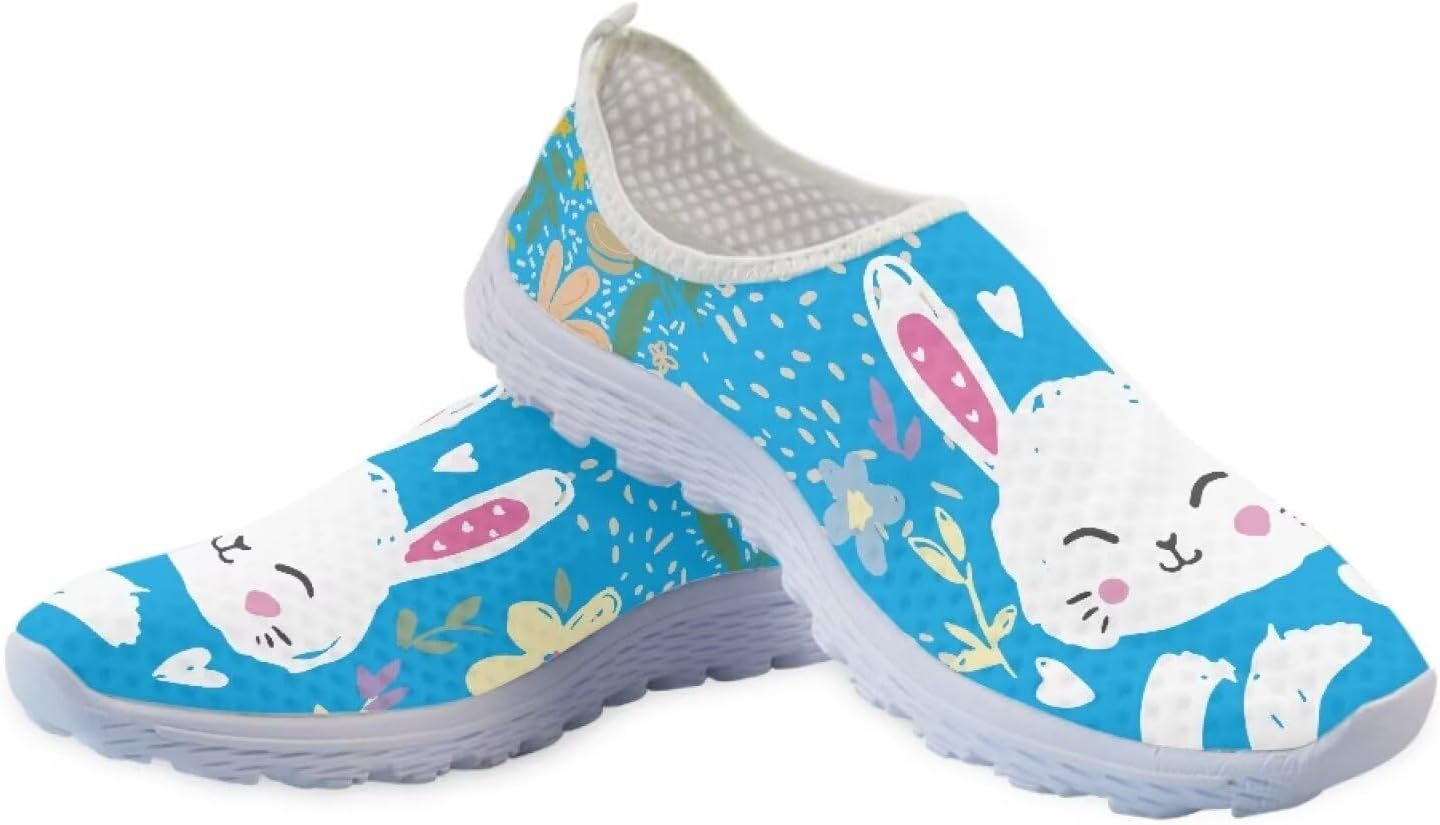 

Легкие водные туфли Binienty для мужчин и женщин с принтом, для дома и улицы, с воздушной сеткой, повседневные аква-обувь, босоножки без шнурков, Cartoon Bunny
