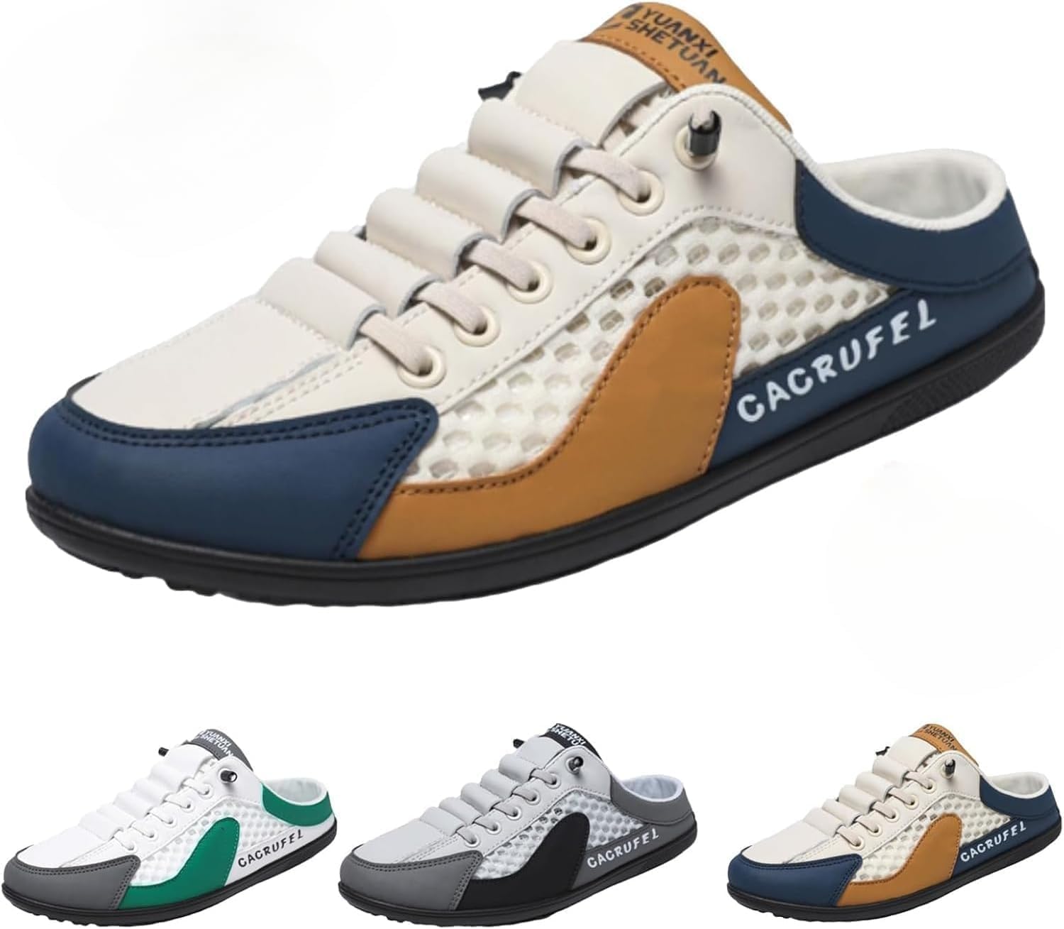 

GHTRHSB Новые летние слипоны для мужчин, спортивные тапочки для мужчин, мужские кроссовки без задника, повседневные мюли, дышащие сетчатые слипоны, хаки