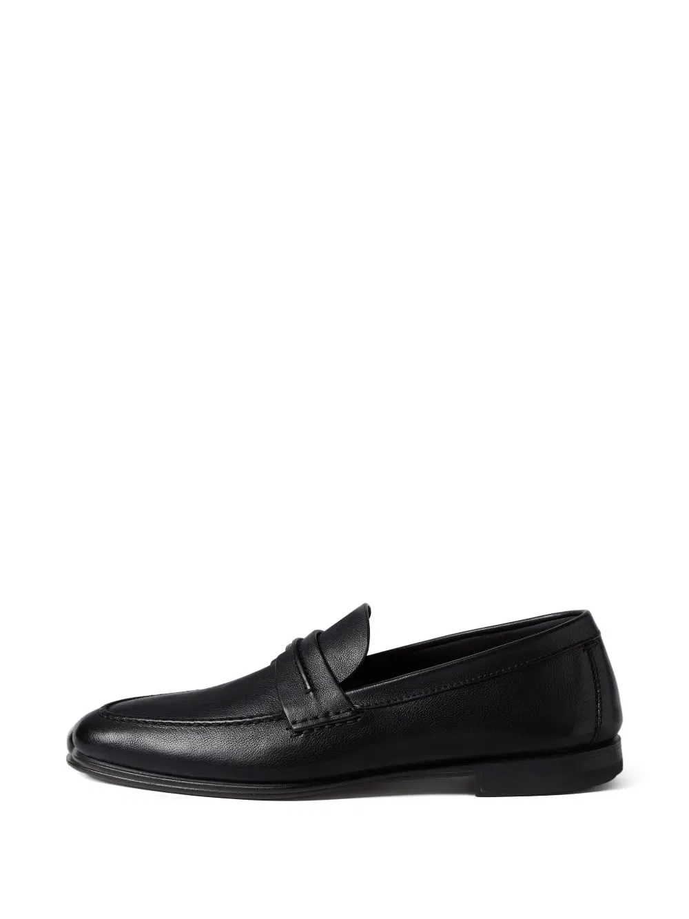 Кожаные мокасины-лоферы Zegna, черный