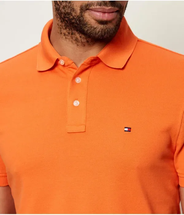 Поло 1985 slim fit Tommy Hilfiger, оранжевый — фото 4