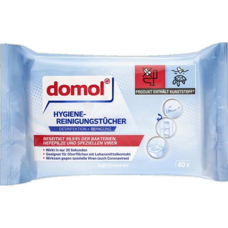 

Гигиенические чистящие салфетки domol, 40 шт.