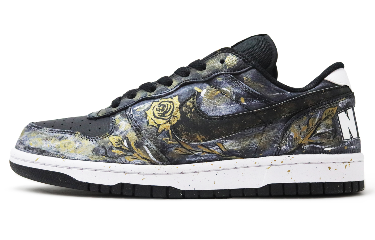 

Золотистые мужские низкие скейтерские кроссовки Big SSS Manufacturing, устойчивые к истиранию, с золотым Nike, черный