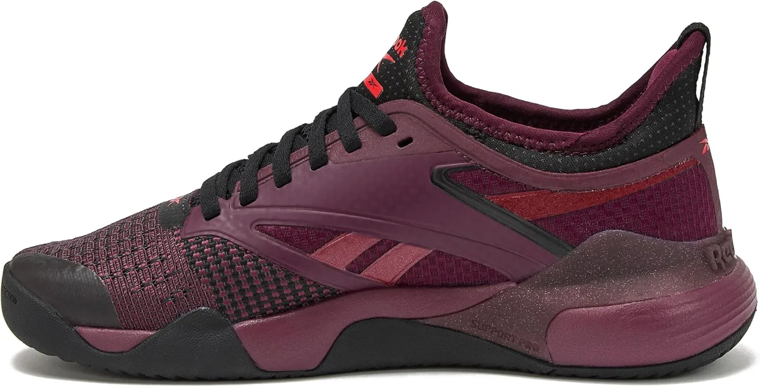 Кроссовки для корта Reebok Nano Court, Black Cherry/Black/Retro Red — фото 3