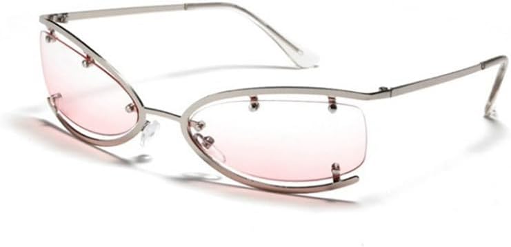 

Солнцезащитные очки Y2K в маленькой оправе «кошачий глаз» для женщин, металлические солнцезащитные очки для женщин, для активного отдыха и путешествий, защита от ультрафиолета UV400 KTUCN, A3