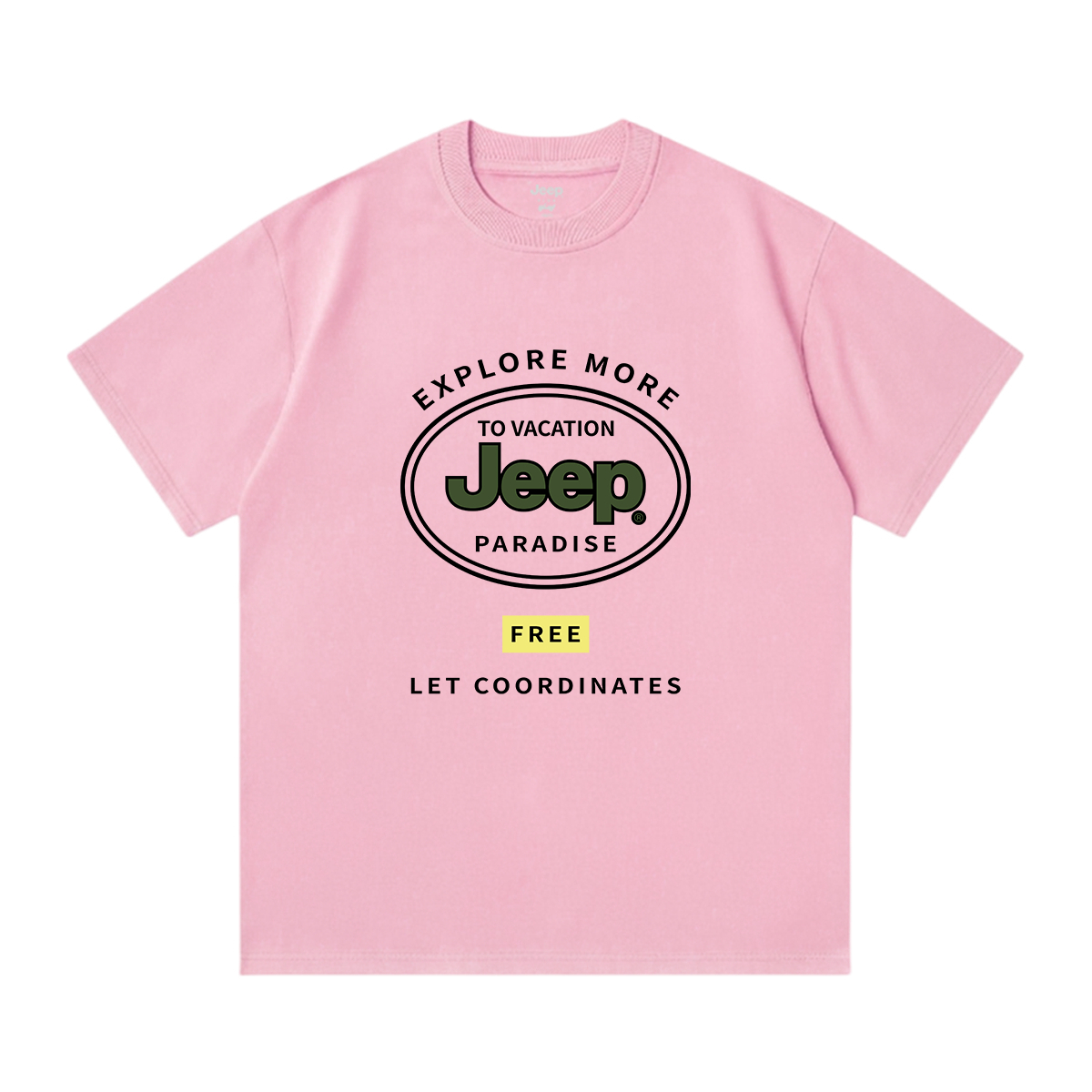 

Футболка для школьников с круглым вырезом Moderate Jeep, sky розовый