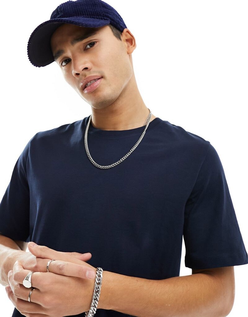 

Jack & Jones Essentials – Темно-синяя хлопковая футболка с круглым вырезом – ТЕМНО-СИНИЙ