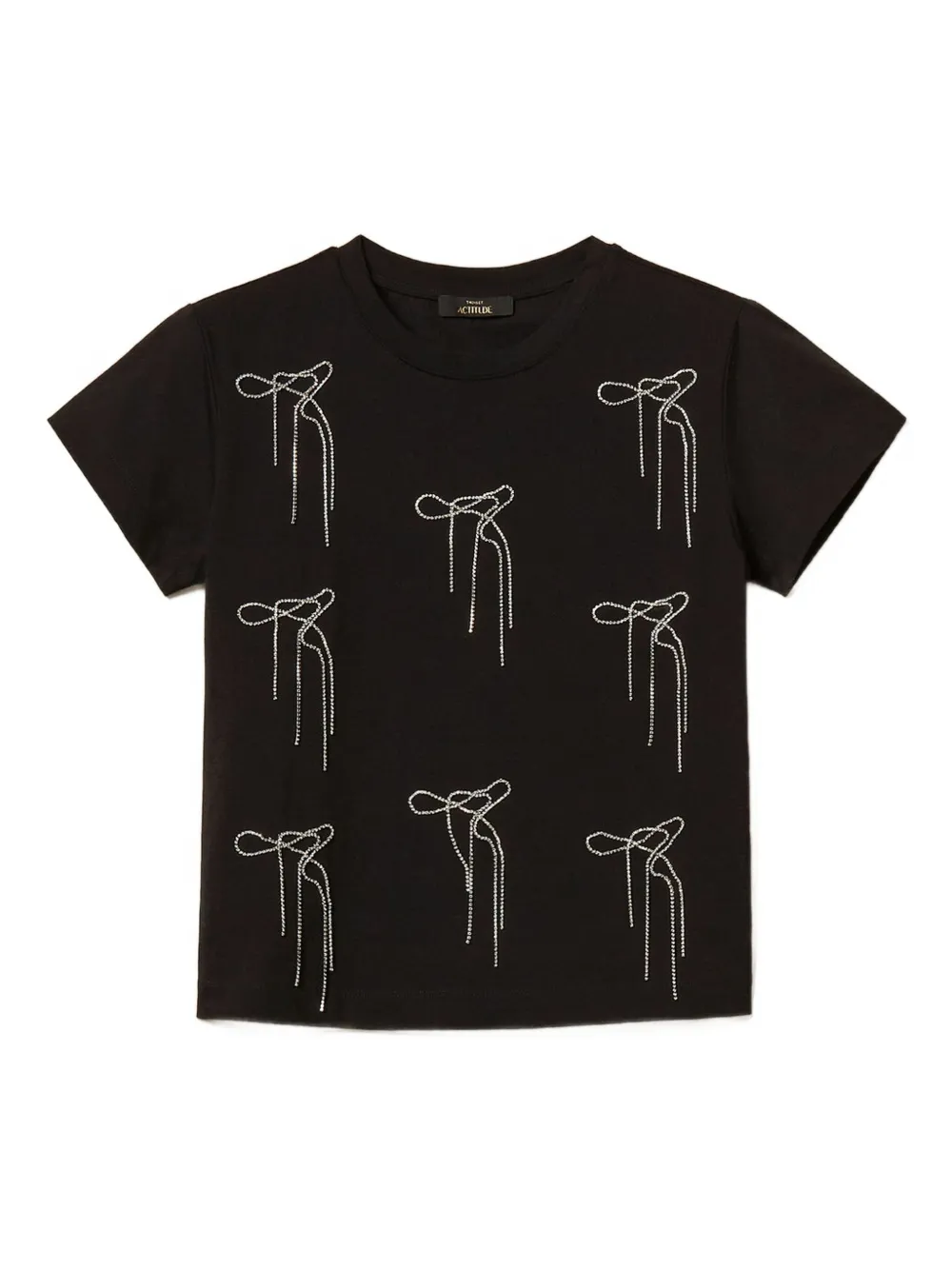 

Футболка с вышивкой в виде банта Twinset, черный