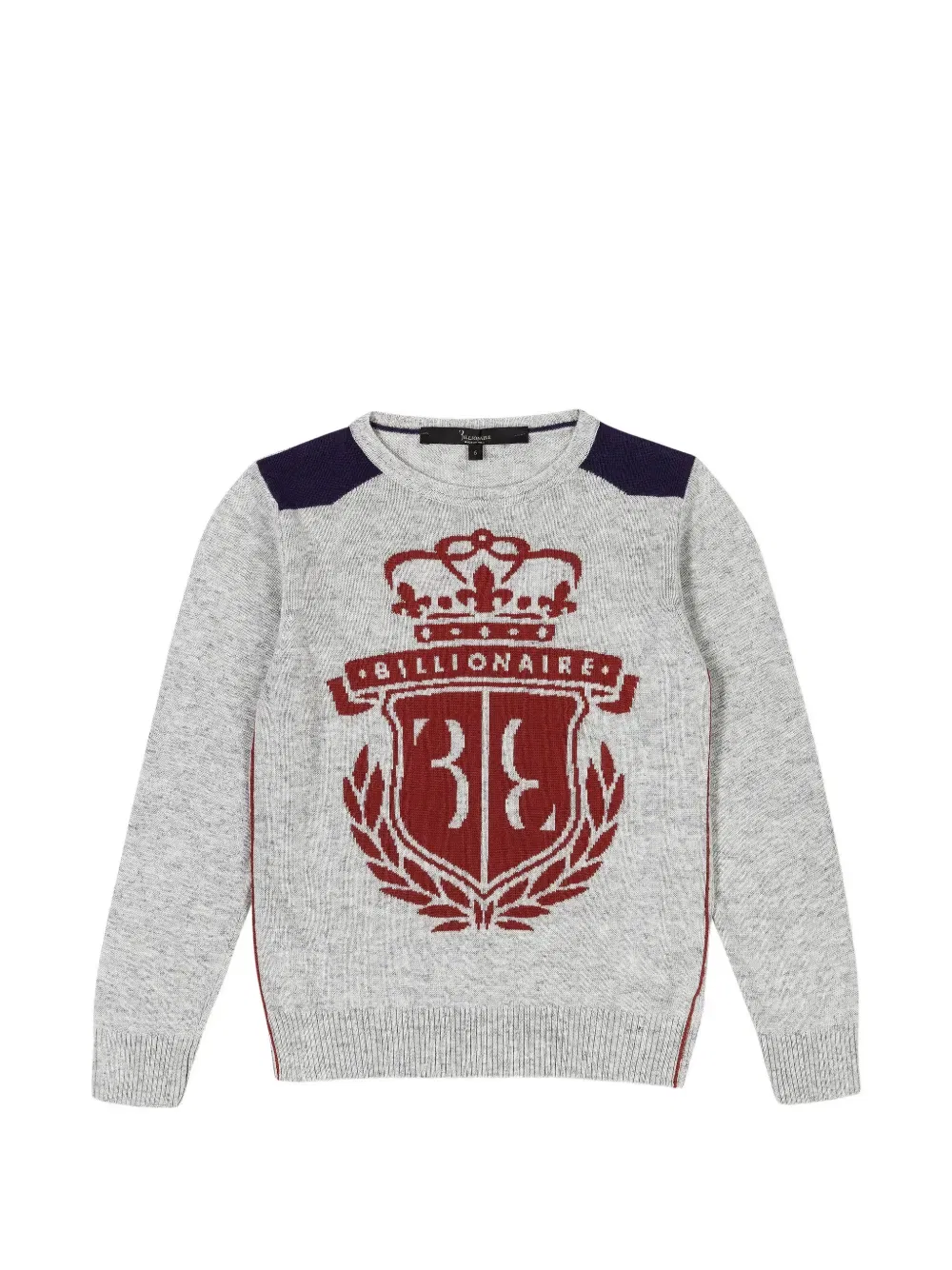 Свитер Noble с одним гербом Billionaire Kids, серый