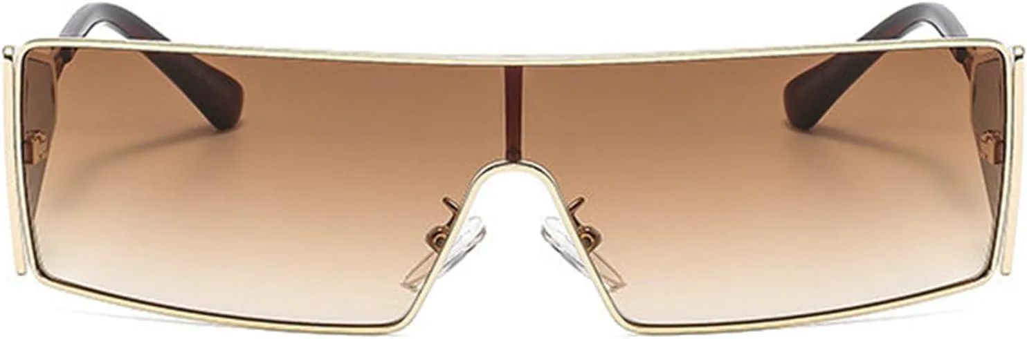 

Маленькие прямоугольные панк-солнцезащитные очки для женщин в металлической оправе, цельные, ветрозащитные, для активного отдыха на природе F27 willochra, C5