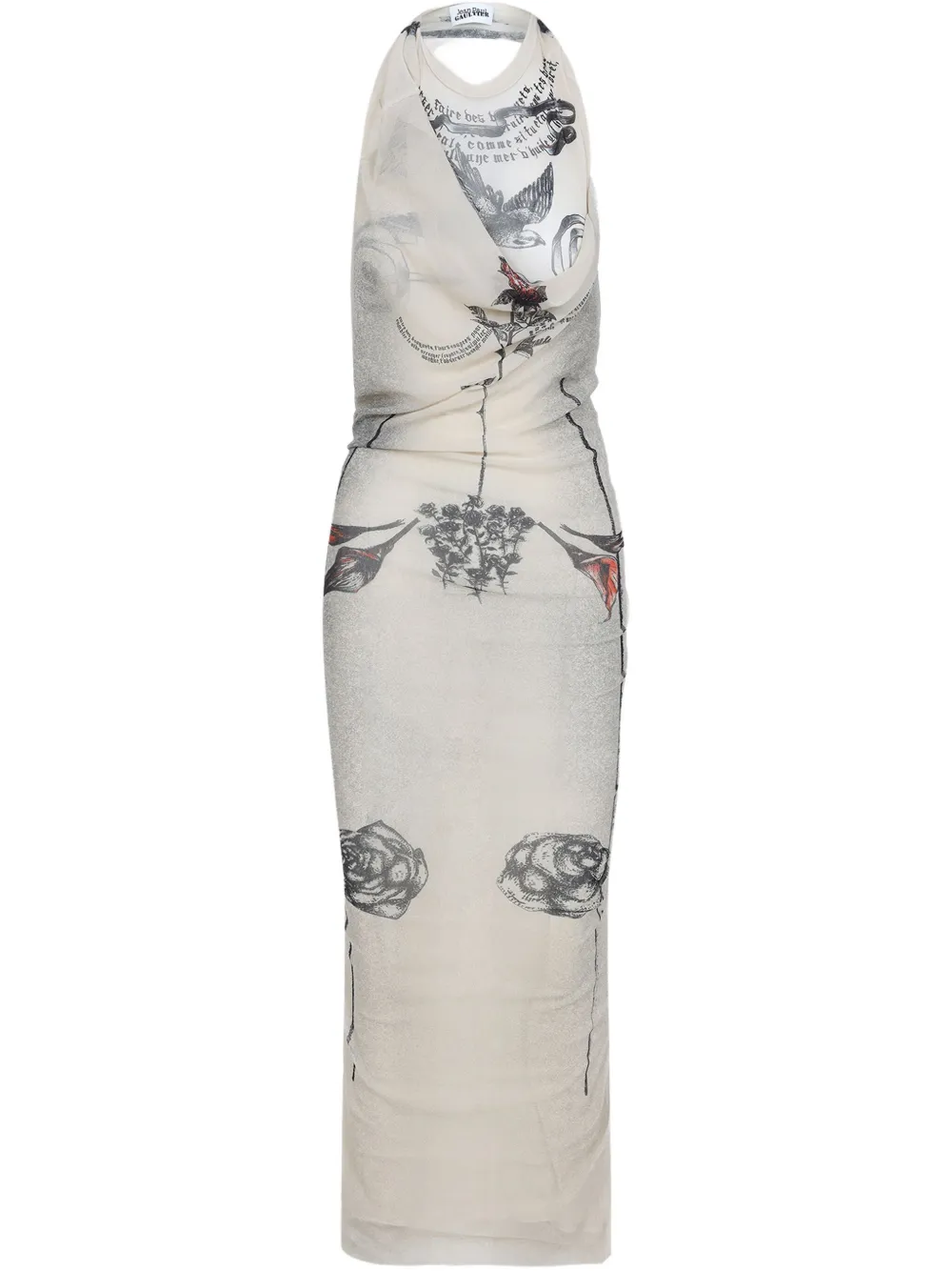 

Платье Tattoo Rose and Bird Jean Paul Gaultier, нейтральный