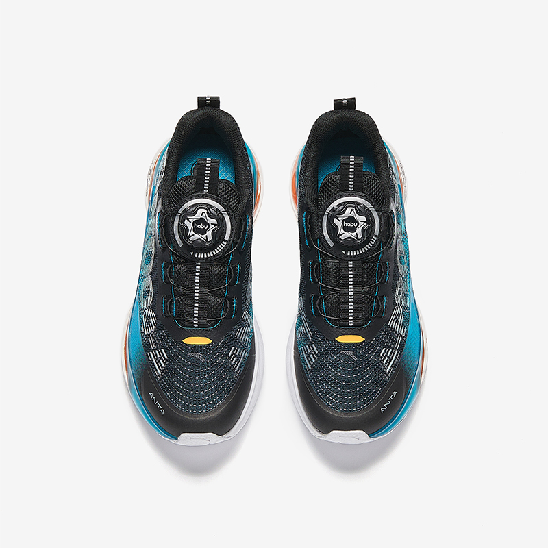 Antakids Низкие детские беговые кроссовки Rebound с дышащей подошвой Black/Barrier Reef Blue — фото 4