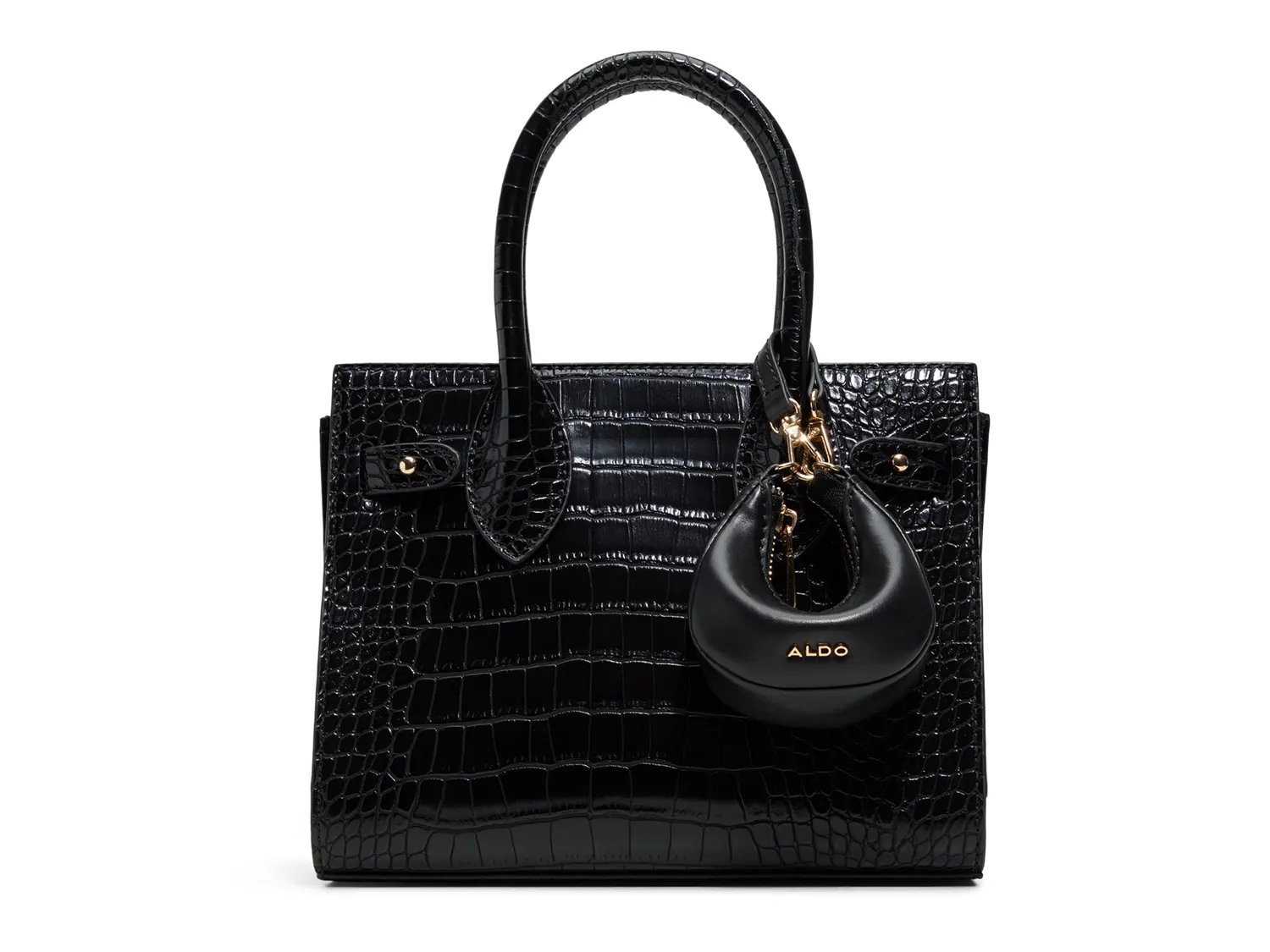 

Сумка Aldo Auraliee Satchel, Black Croc Print Patent Synthetic