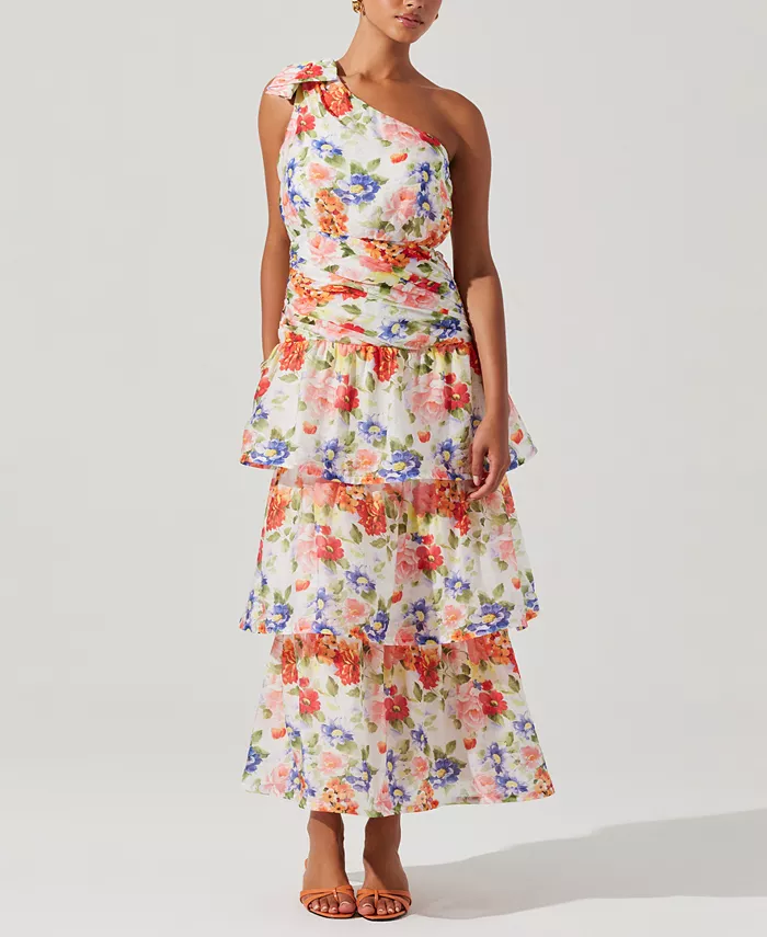 

Женское платье макси Natali на одно плечо ASTR the Label, мультиколор