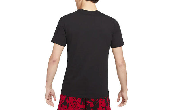 Футболка Air Jordan Jumpman Flight Basketball Sports Printing Round Neck Short Sleeve Black, черный — фото 2