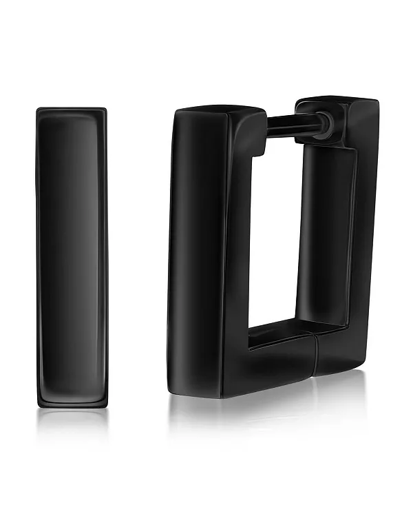 

Квадратные серьги-хагге из нержавеющей стали диаметром 12 мм с золотым покрытием или черным покрытием Metallo, black