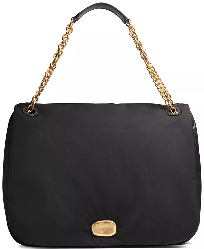 

Сумка Crepe Large Nylon Shoulder with Chain Strap Donna Karan New York, черный