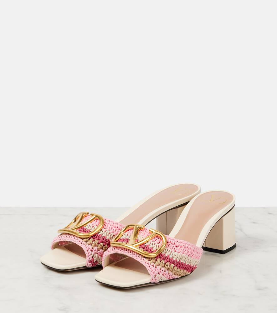 VLogo 60 вязаные мюли Valentino Garavani, Paradise Rose/Ivory/Old Gold — фото 4