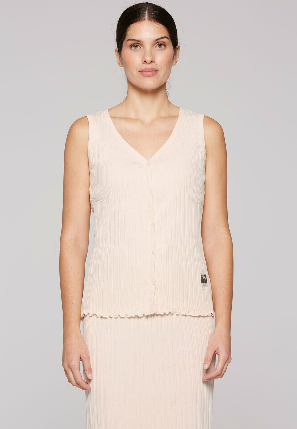 

Топ MIT V-AUSSCHNITT - Blouse Soccx, бежевый