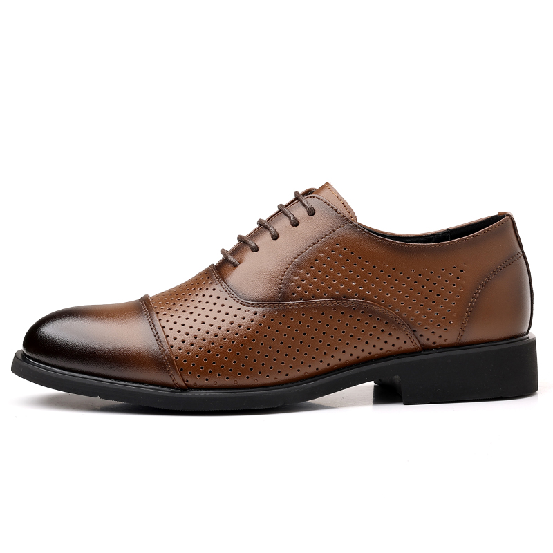 

POPULAR ROUSE PR Коричневые мужские туфли с перфорацией, цвет Brown Cut-Out