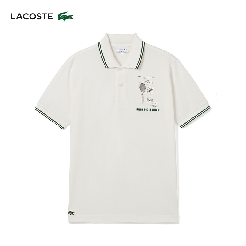 

Рубашка-поло Lacoste с принтом, белый