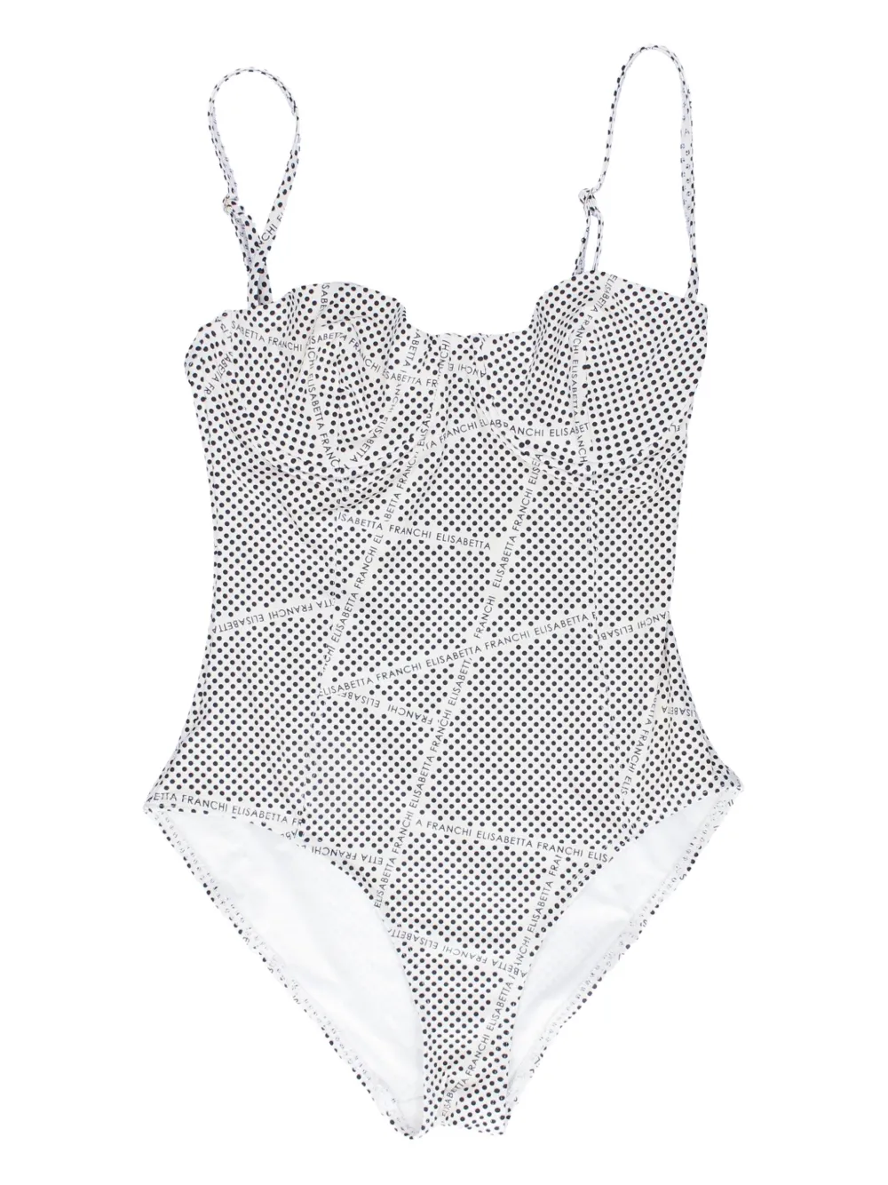 

Купальник в горошек Elisabetta Franchi, белый