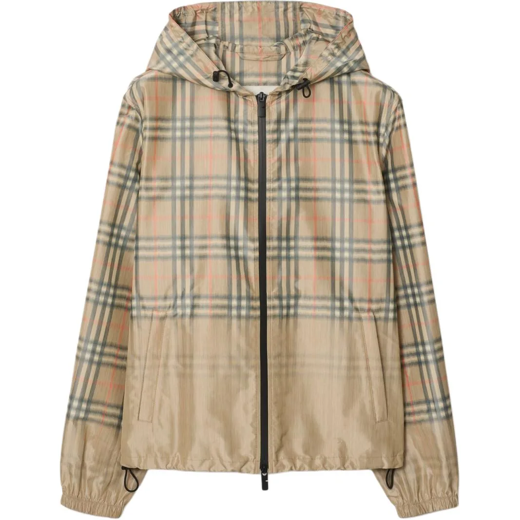 Худи-куртка Burberry Градиентная чековая, Sandy бежевый