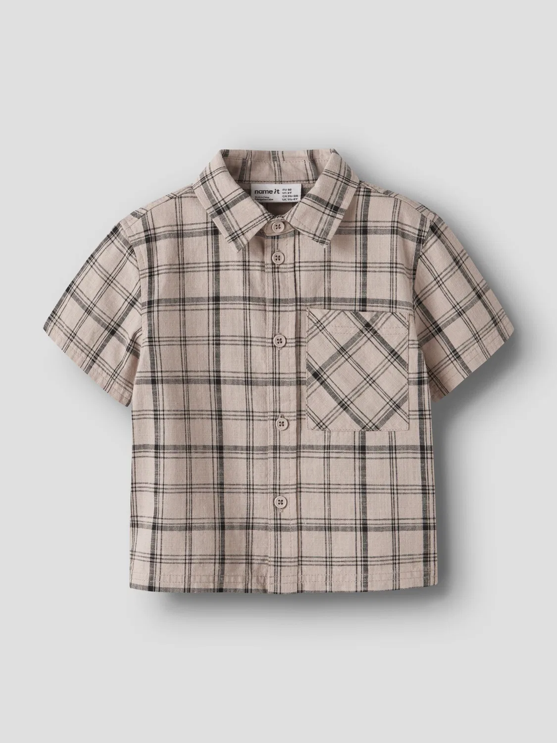 Рубашка на пуговицах стандартного кроя Name It, Grey/Taupe/Anthracite — фото 3
