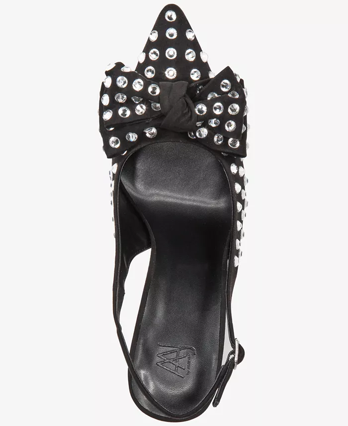 Женские туфли-лодочки Gemma Bow Slingback Aaj By Aminah, серебро — фото 4