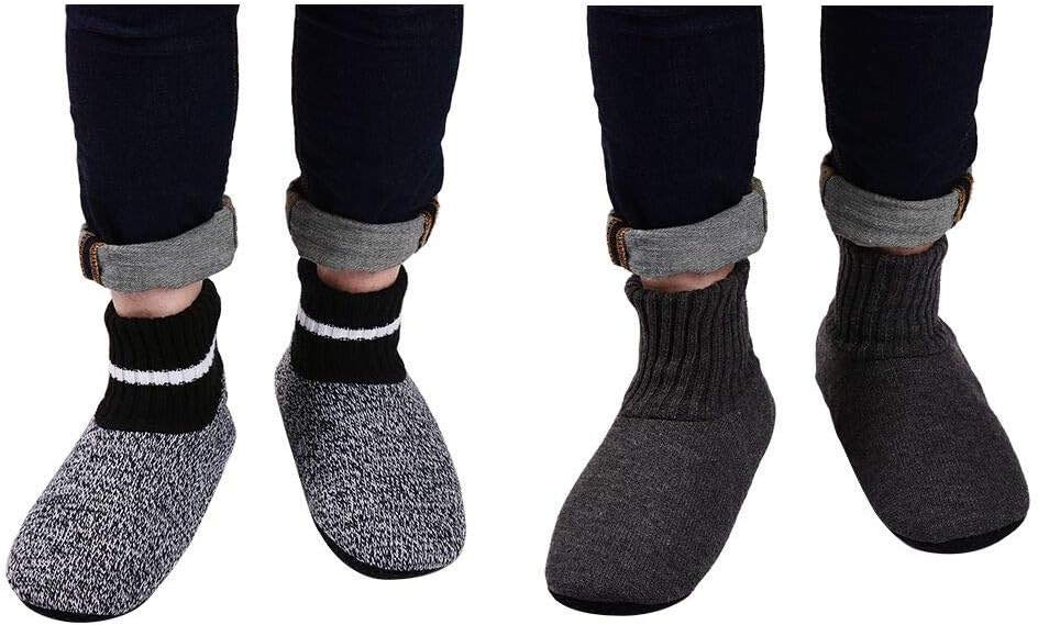 

Тапочки-носки Panda Bros мягкие, уютные, с толстой подошвой для дома, с противоскользящей подошвой для мужчин, серый