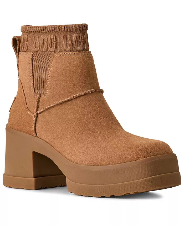 Женские ботинки Chelsea Moxy на квадратном каблуке Ugg, коричневый