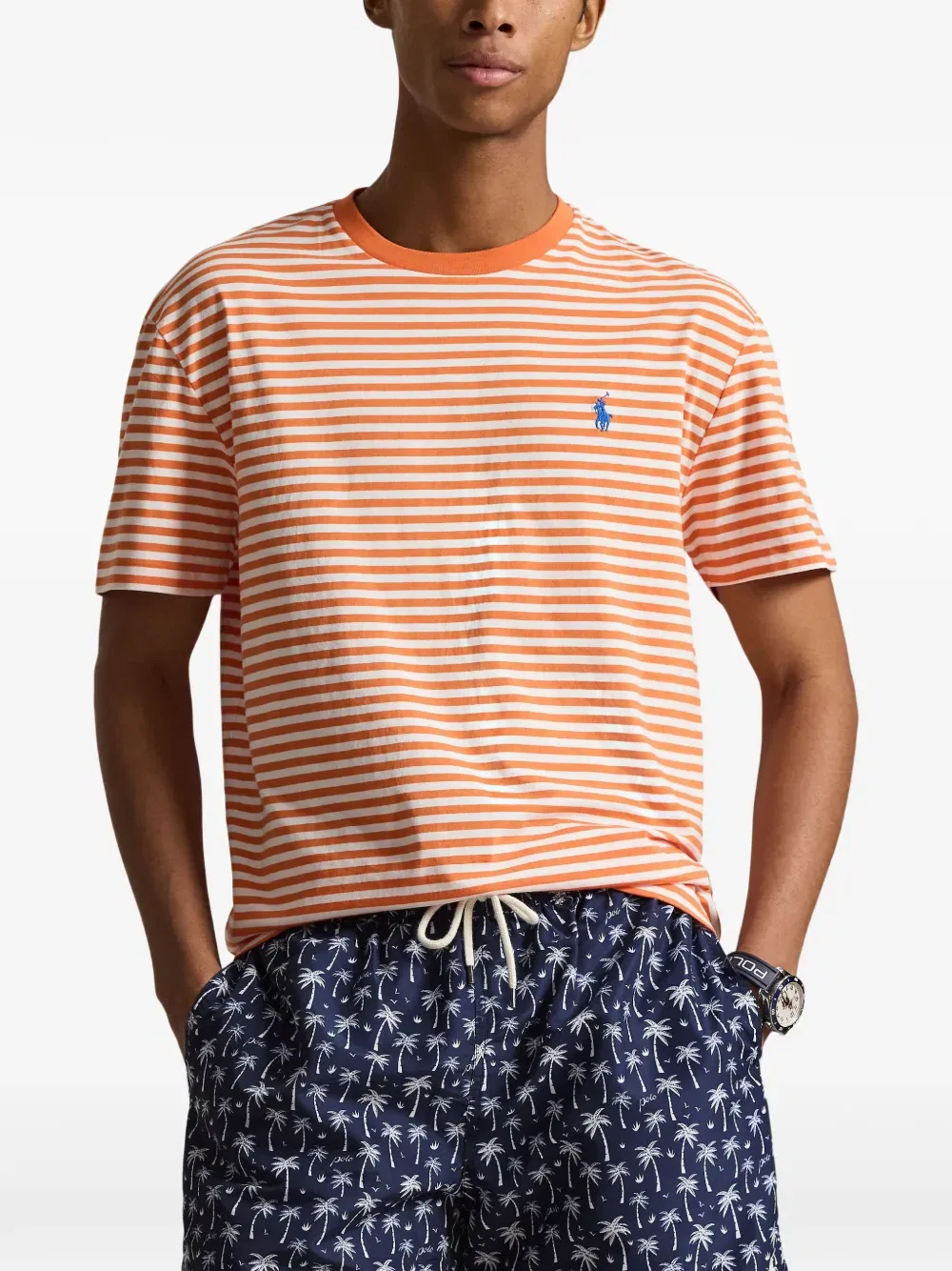 Полосатая футболка Polo Ralph Lauren, оранжевый — фото 2