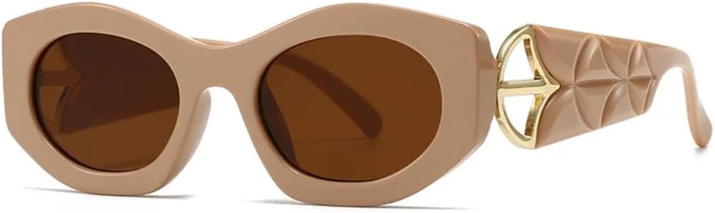 

Классические солнцезащитные очки для женщин и мужчин, винтажные очки в стиле панк, популярные очки в большой оправе, роскошные очки с защитой от УФ-излучения UV400 HHZZYVY, Pink Brown