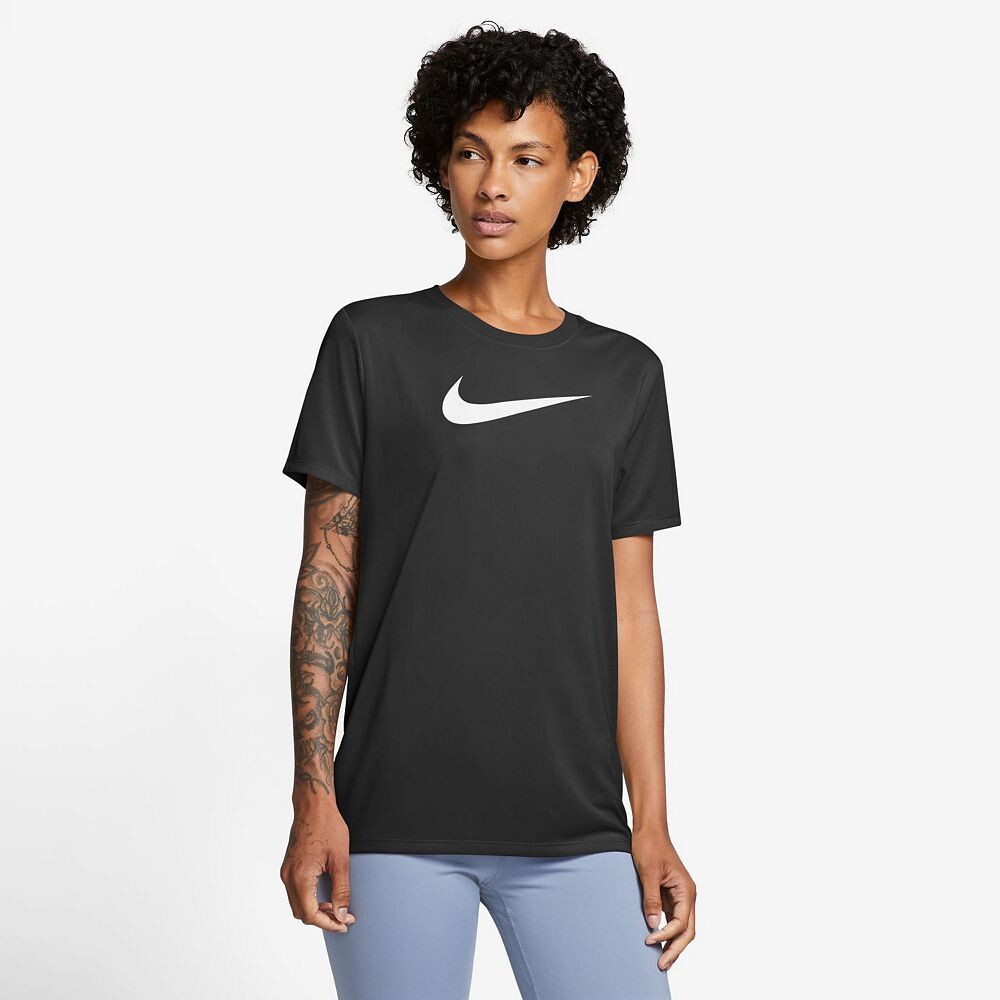 

Женская футболка с рисунком Nike Dri-FIT Swoosh, черный